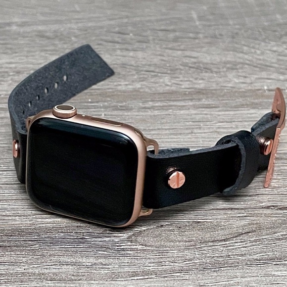 18mm Black Vegan Leather Strap Apple iWatch Band main image 9